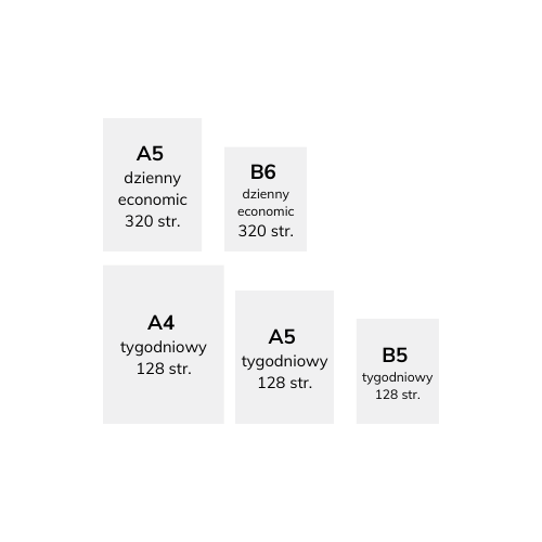 Baladek złocony formaty Formaty Kalendarz książkowy Baladek Złocony